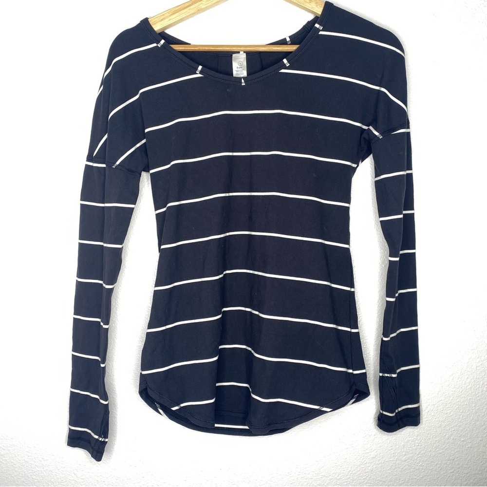 Ivivva Black White Striped Long Sleeve Girls 12